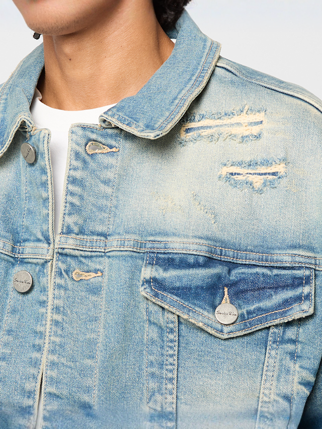 Smoke Rise, HEAVY EHISKER EFFECT JACKET OWNES BLUE, blue, Image 3 of 4
