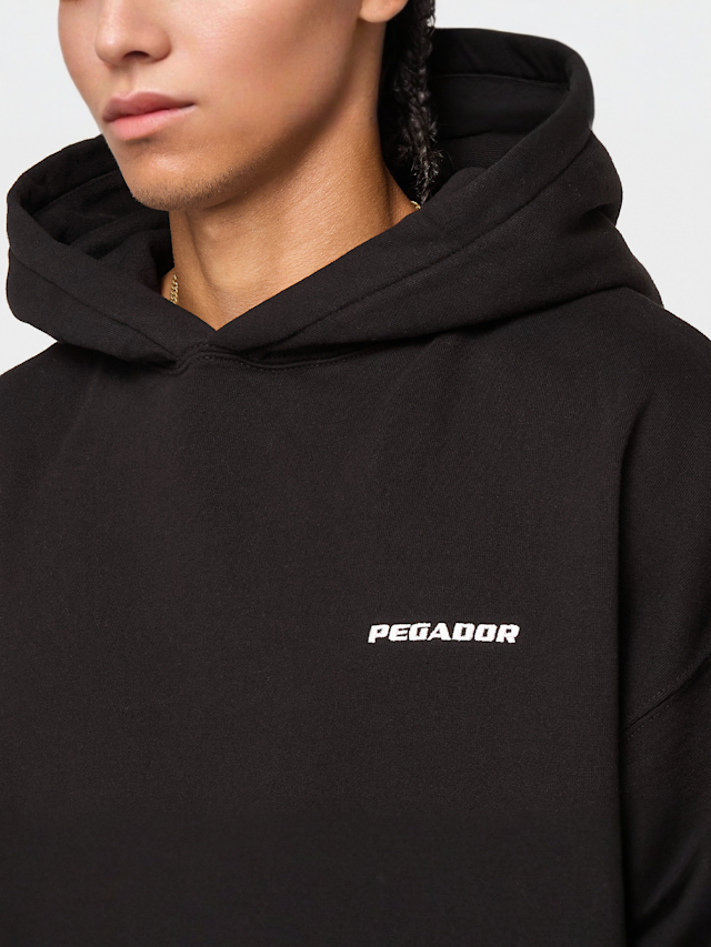 Pegador, LOGO OVERSIZED HOODIE WASHED BLACK, black, Image 3 of 4
