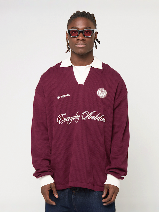 Pegador, Yemo Regular Longsleeve Knit Trikot, rood, Afbeelding 1 van 4