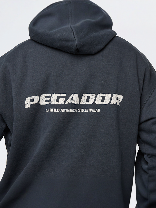Pegador, Colne Logo Oversized Hoodie, grey, Image 4 of 4