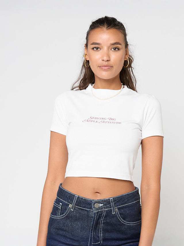 Pegador, YELENE CROPPED BABY TEE, white, Image 1 of 5