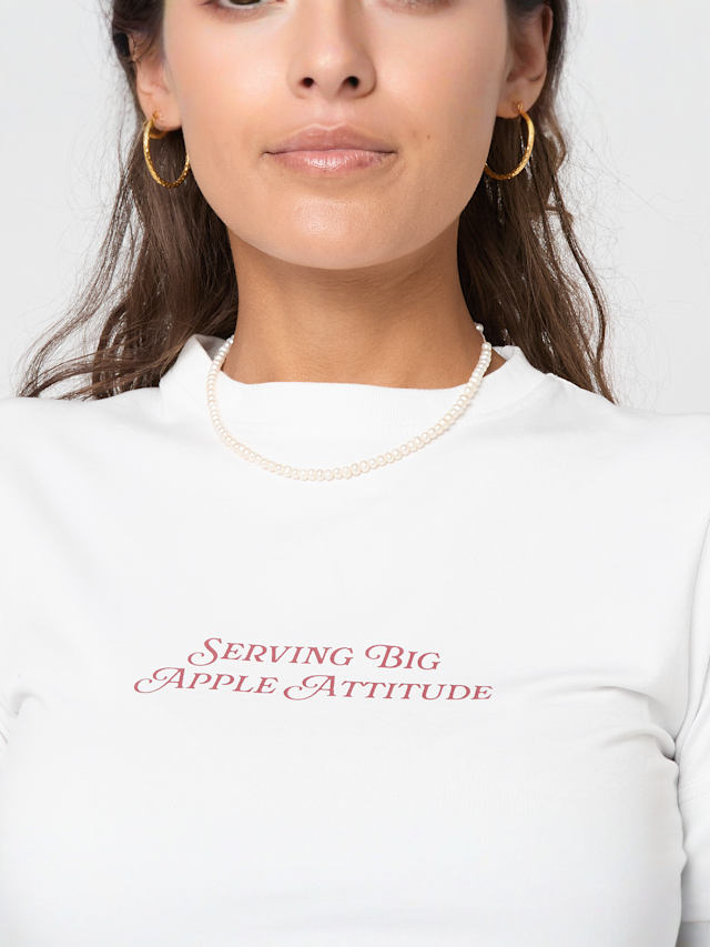 Pegador, YELENE CROPPED BABY TEE, white, Image 3 of 5