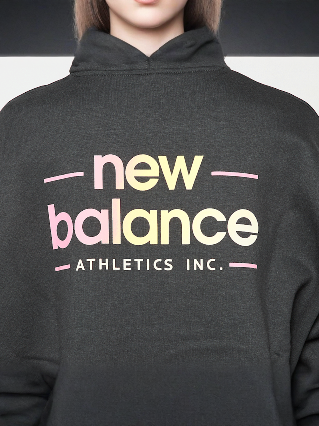 New Balance, Reimagined Fleece Oversized Hoodie black, black, Image 3 of 5