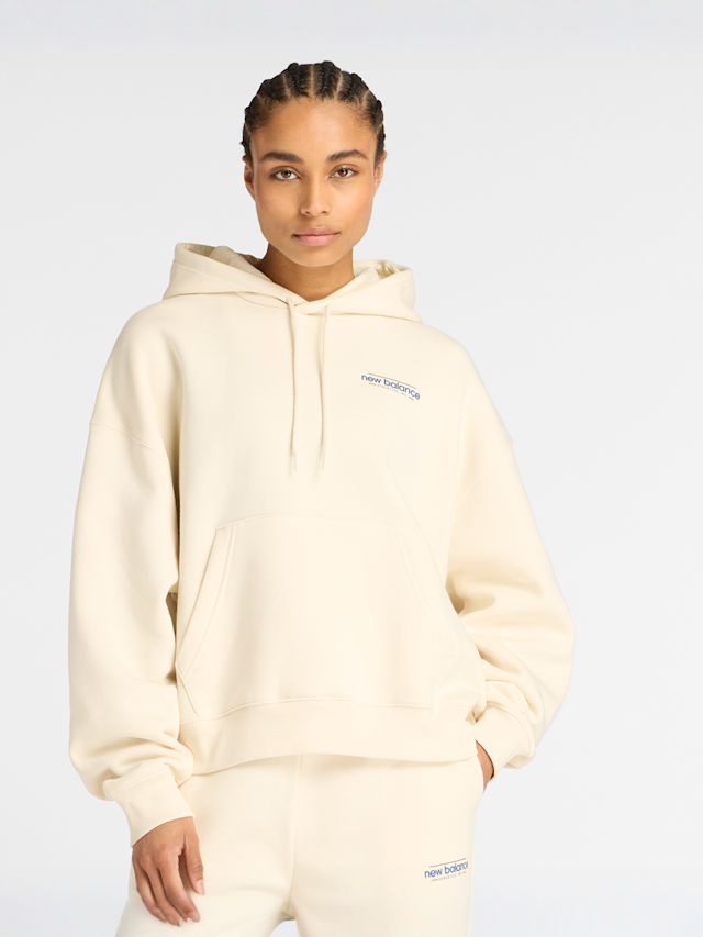 New Balance, Reimagined Fleece Oversized Hoodie black, beige, Image 1 of 5