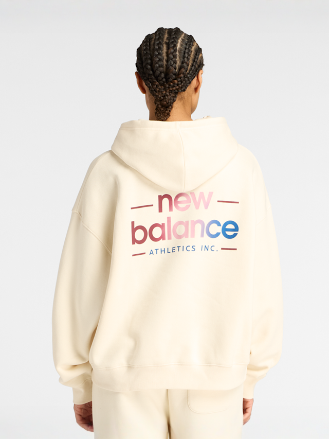 New Balance, Reimagined Fleece Oversized Hoodie black, beige, Image 2 of 5