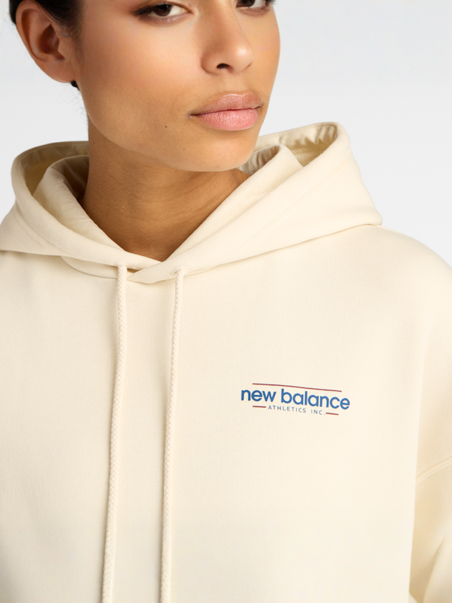 New Balance, Reimagined Fleece Oversized Hoodie black, beige, Image 3 of 5
