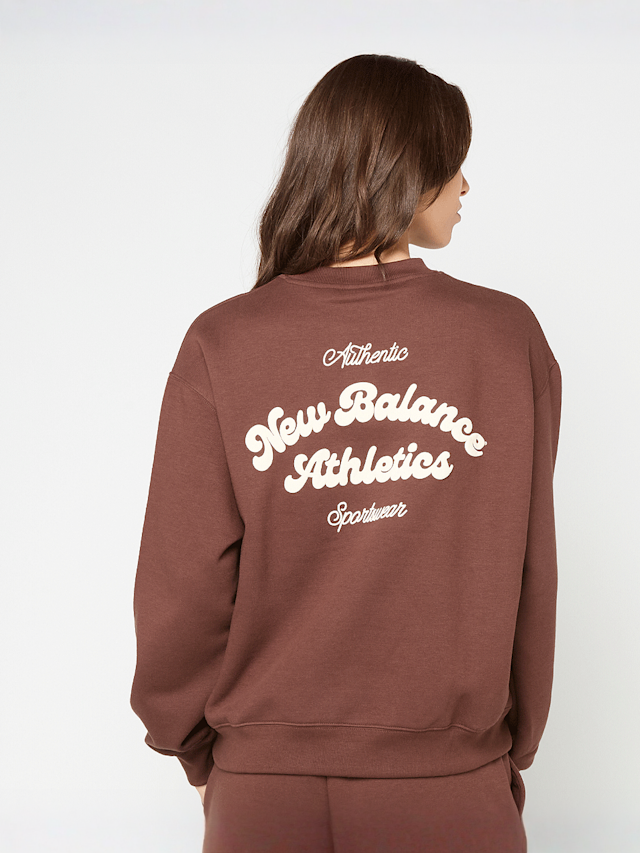 New Balance, Linear Heritage Fleece Crew rich oak, brown, Image 1 of 5