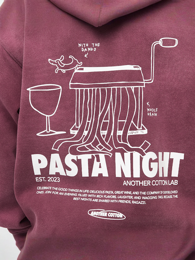 Another Cotton Lab, Pasta Night Washed Hoodie, red, Image 4 of 5