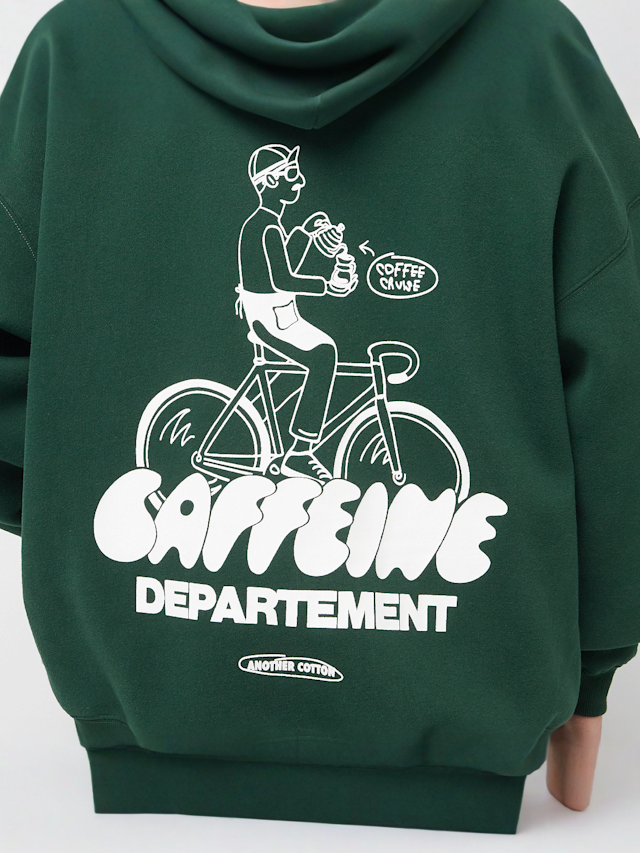 Another Cotton Lab, Caffeine Dept. Zip Hoodie, green, Image 4 of 5