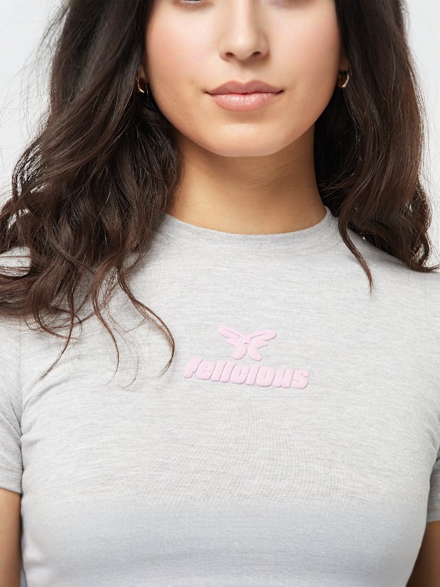 Felicious, Tight Logo Tee, grijs, Afbeelding 3 van 4