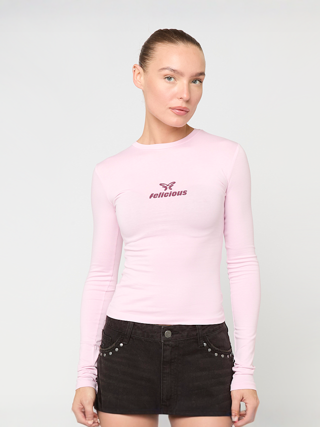 Felicious, Basic Tight Logo Longsleeve, light pink, Image 1 of 4