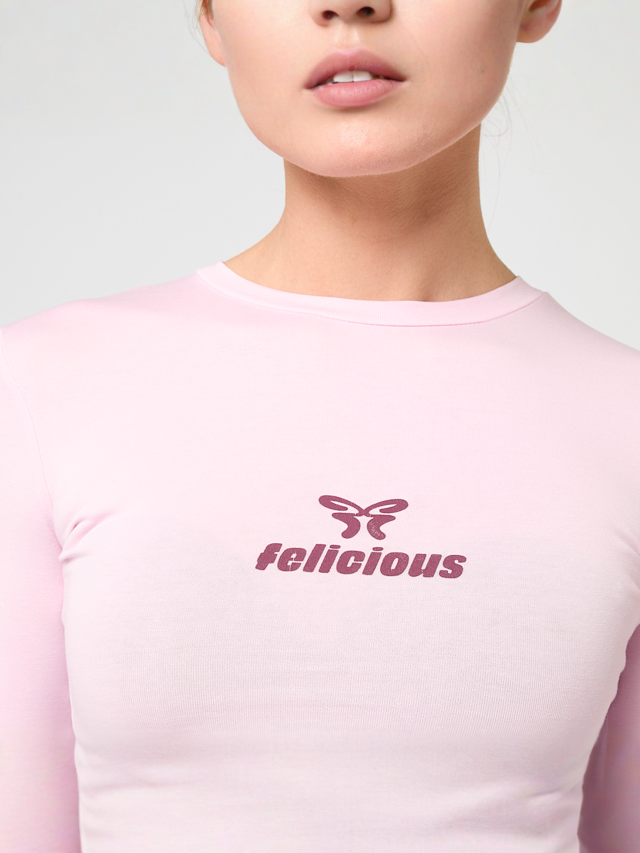 Felicious, Basic Tight Logo Longsleeve, light pink, Image 3 of 4