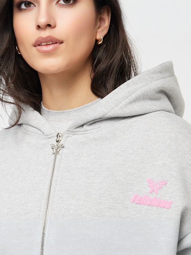 Felicious, Basic Chest Logo Zipper, grey, Image 3 of 4