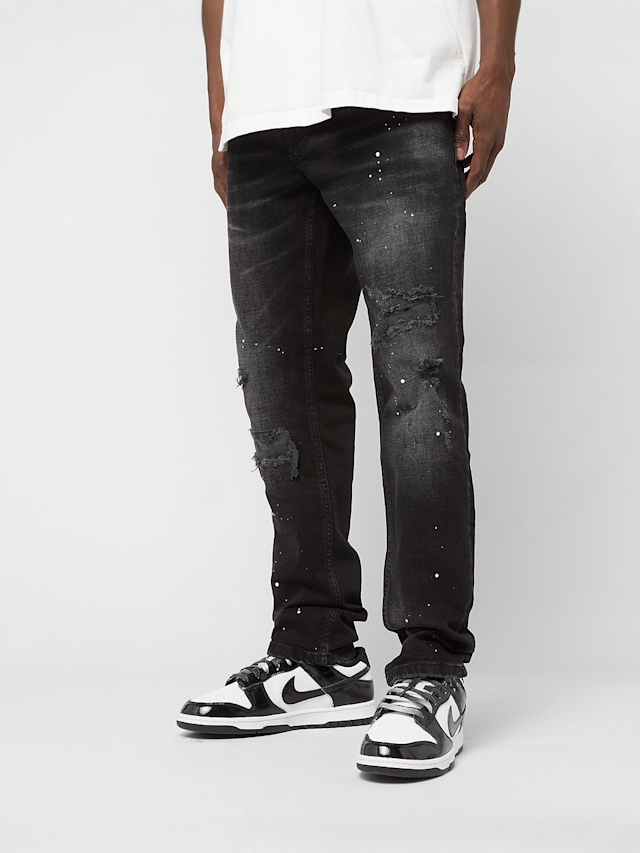 2Y STUDIOS, VICTOR RIPPED SLIM FIT JEANS Black, black, Image 1 of 5