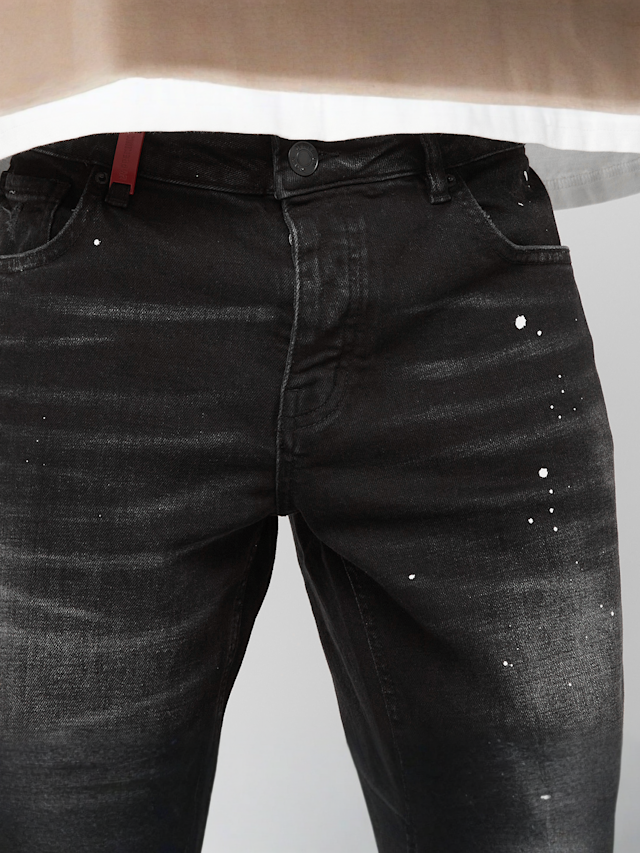 2Y STUDIOS, VICTOR RIPPED SLIM FIT JEANS Black, black, Image 3 of 5