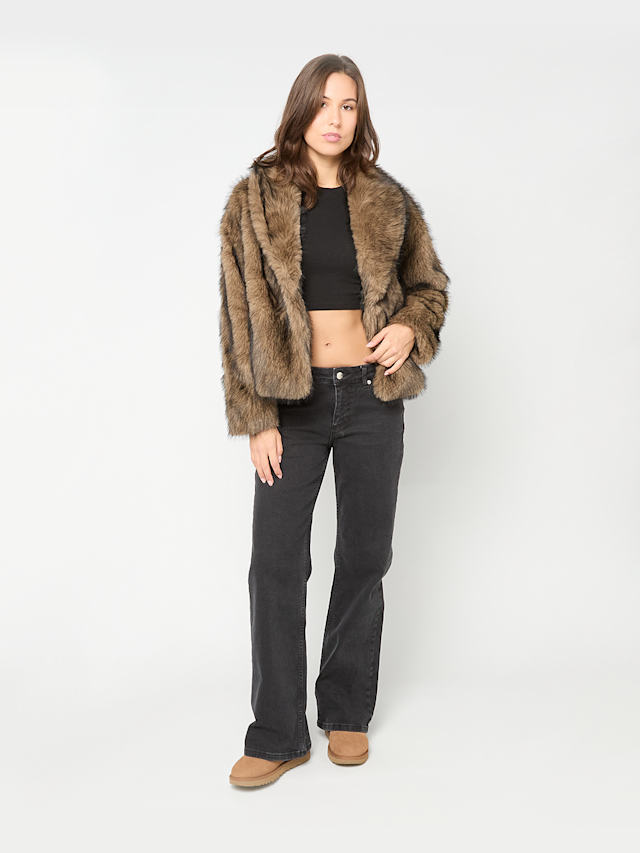 Urban Classics, Short Faux Fur Jacket, brown, Image 4 of 4