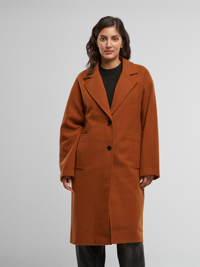 Urban Classics, Ladies Oversized Long Coat, bruin, Afbeelding 1 van 4