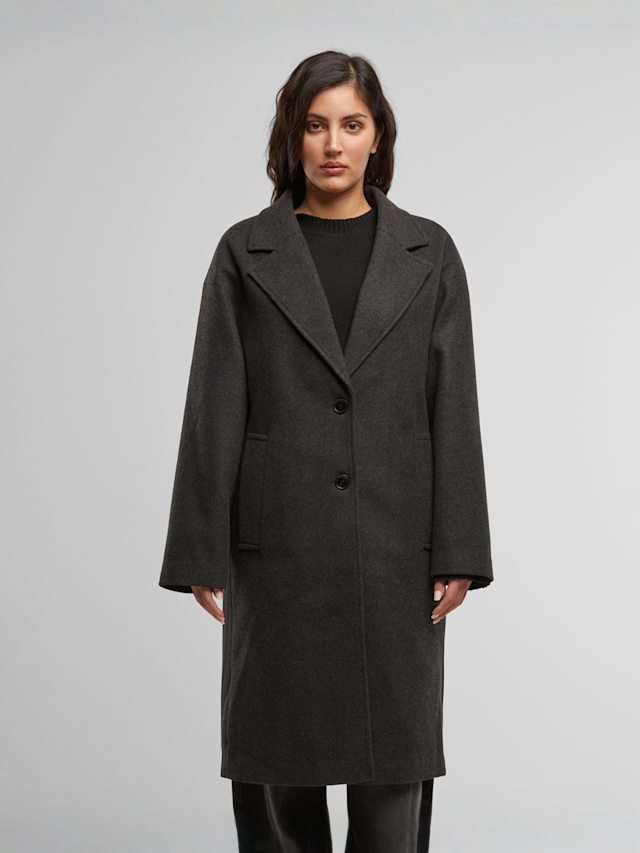 Urban Classics, Ladies Oversized Long Coat, zwart, Afbeelding 1 van 3