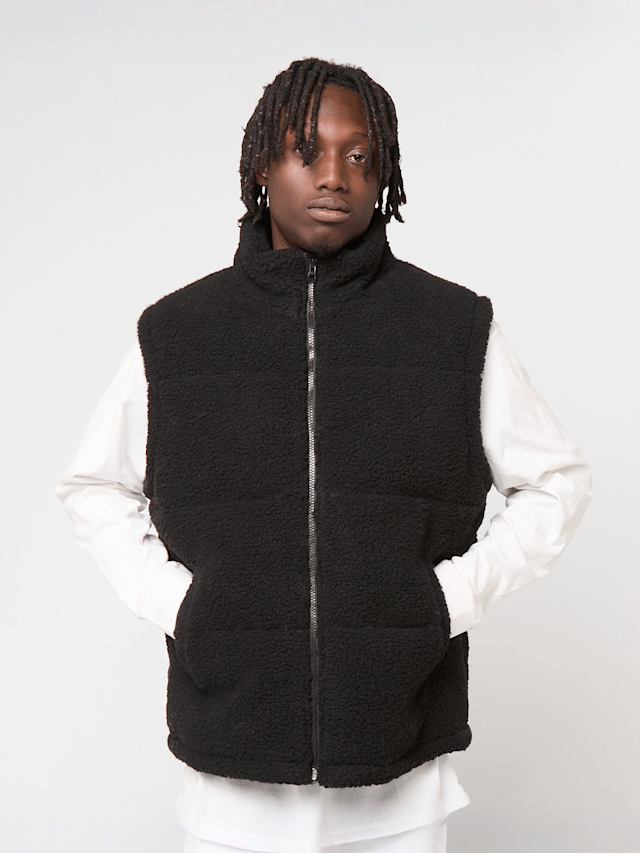 Urban Classics, Basic Teddy Puffer Vest, black, Image 1 of 4