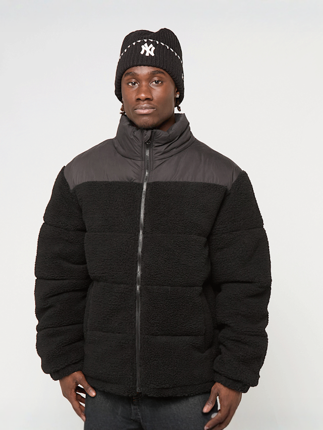 Urban Classics, Fabric Mix Teddy Puffer Jacket black, black, Image 1 of 4