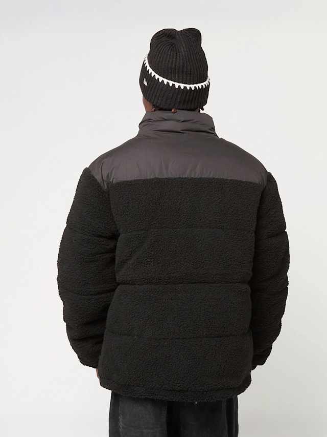 Urban Classics, Fabric Mix Teddy Puffer Jacket black, black, Image 2 of 4