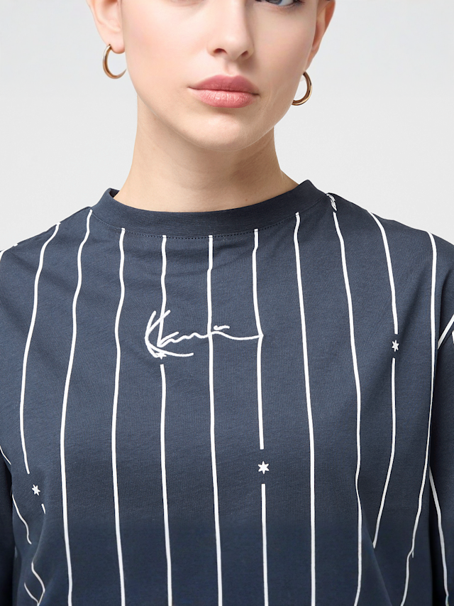 Karl Kani, Signature Pinstripe Oversized T-Shirt, blauw, Afbeelding 3 van 4