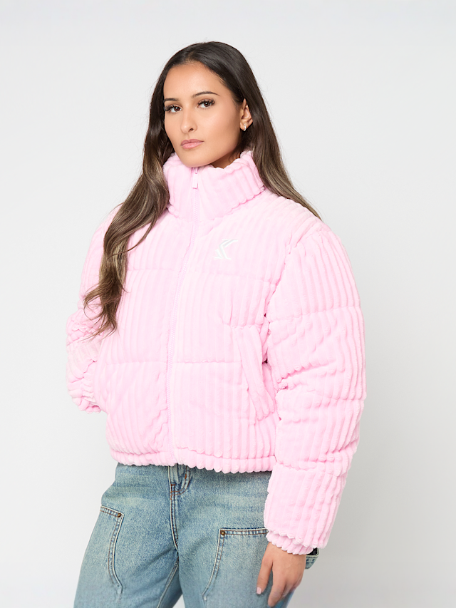 Karl Kani, Og K Corduroy Short Puffer Jacket, light pink, Image 1 of 5