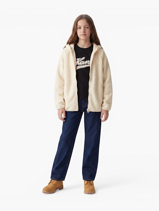 Karl Kani, Signature Rubber Patch Teddy Zip Hoodie, beige, Image 4 of 4