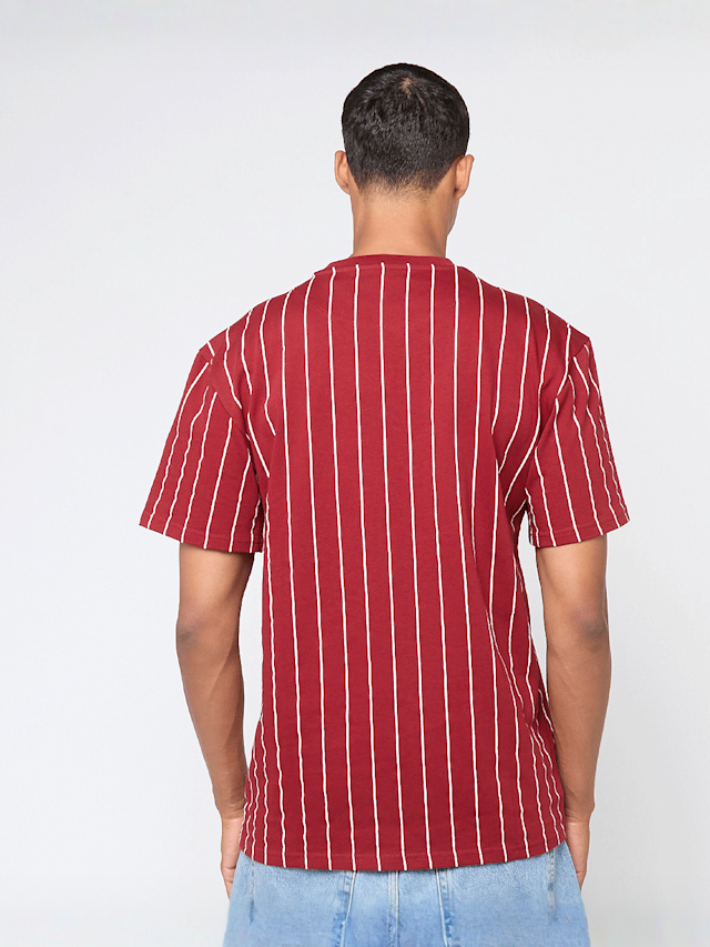 Karl Kani, Autograph Pinstripe Jersey Boxy T-Shirt, rood, Afbeelding 2 van 4