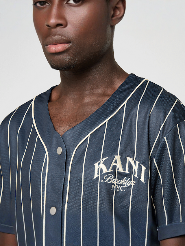 Karl Kani, Kani Pinstripe Baseball Jersey, blue, Image 3 of 4