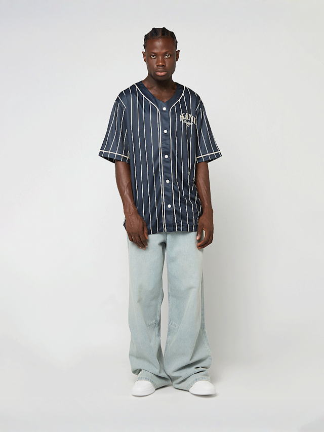 Karl Kani, Kani Pinstripe Baseball Jersey, blue, Image 4 of 4