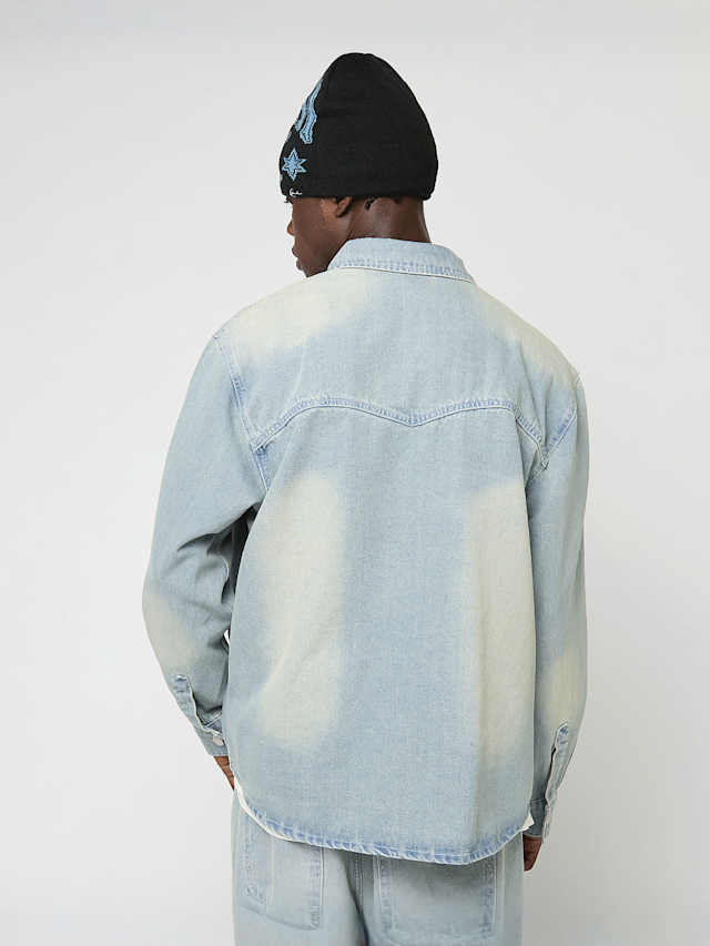 Karl Kani, OG K Western Denim Overshirt, blauw, Afbeelding 2 van 5