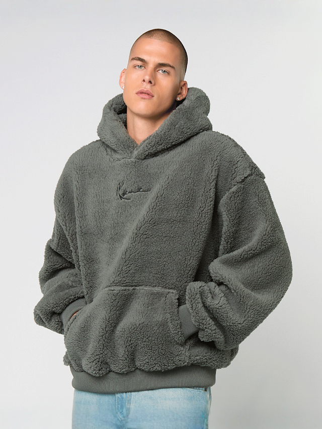 Karl Kani, Signature Teddy Hoodie, grijs, Afbeelding 1 van 4