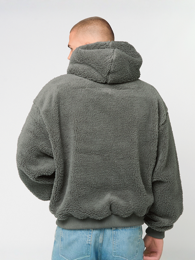 Karl Kani, Signature Teddy Hoodie, grijs, Afbeelding 2 van 4