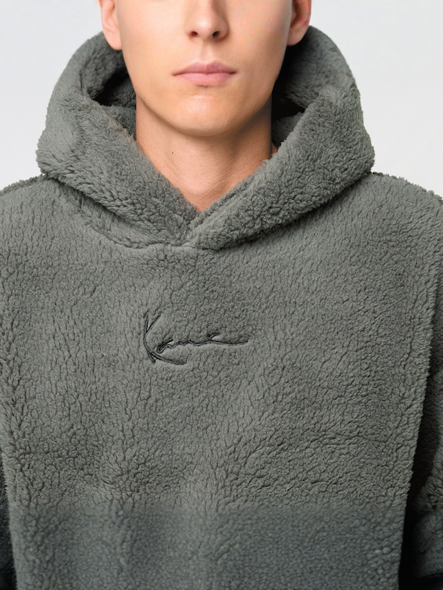 Karl Kani, Signature Teddy Hoodie, grijs, Afbeelding 3 van 4