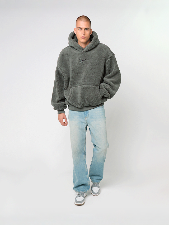 Karl Kani, Signature Teddy Hoodie, grijs, Afbeelding 4 van 4