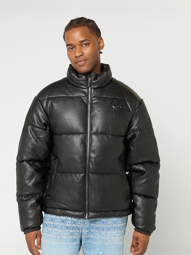 Karl Kani, Metal Signature Pu Leather Puffer Jacket, czarny, Obraz 1 z 5