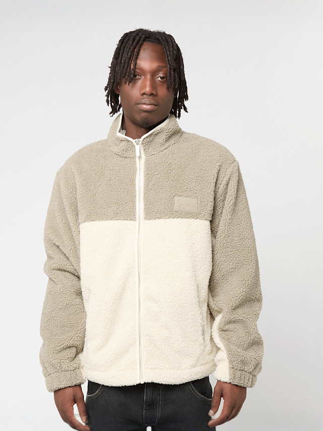 Karl Kani, Signature Rubber Patch Teddy Zip Jacket, beige, Image 1 of 5