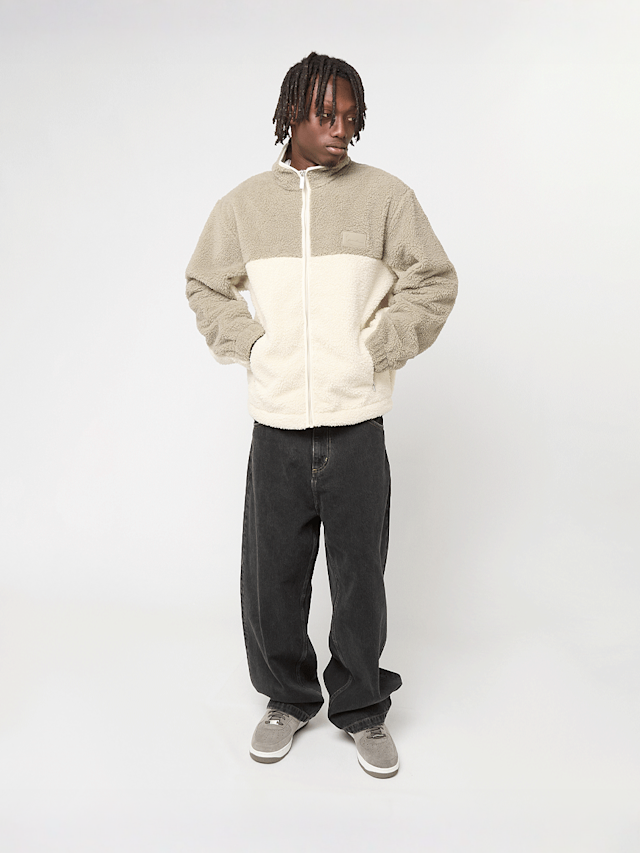 Karl Kani, Signature Rubber Patch Teddy Zip Jacket, beige, Image 5 of 5