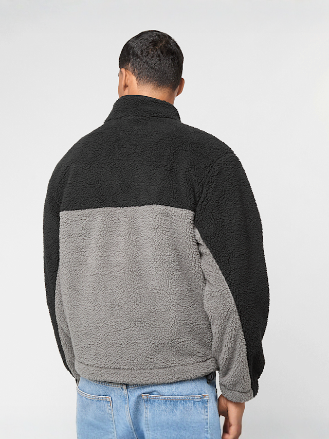 Karl Kani, Signature Rubber Patch Teddy Zip Jacket, zwart, Afbeelding 2 van 4