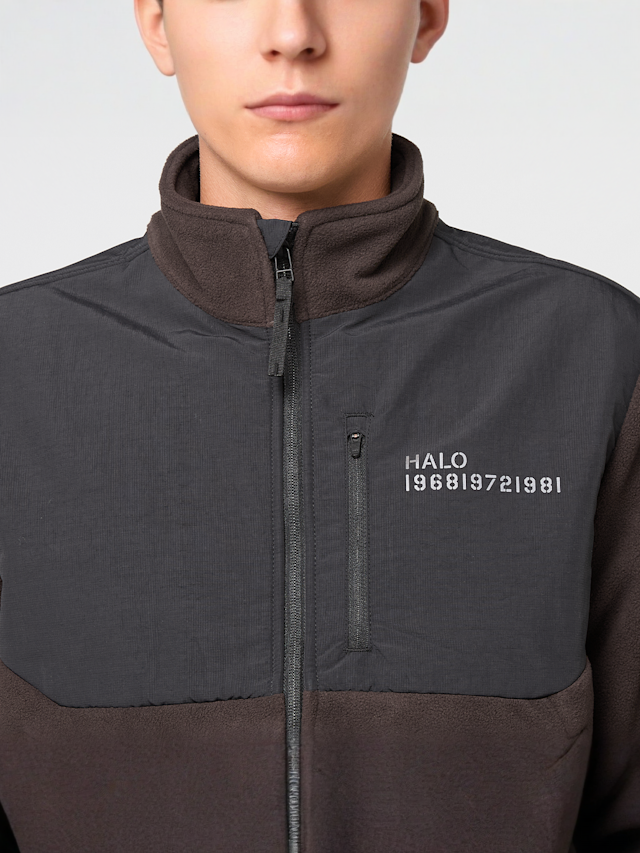 HALO, Blocked Zip Fleece, brązowy, Obraz 3 z 6
