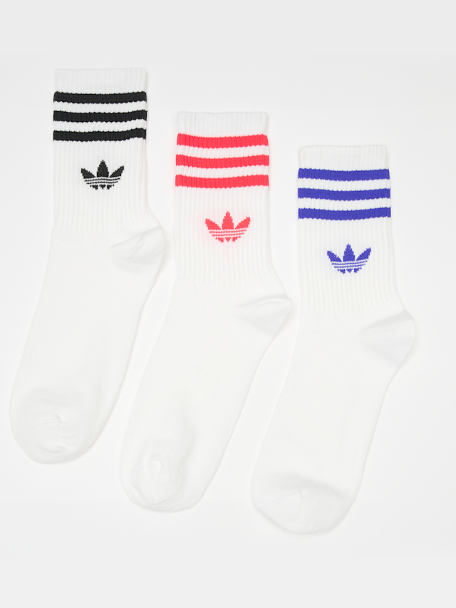 adidas Originals, 3 PACK - 3 Stripes Crew Socks, white, Image 1 of 2