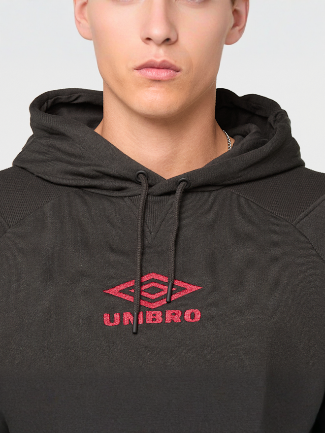 Umbro, ICONIC HOODIE black/chili pepper, black, Image 3 of 4