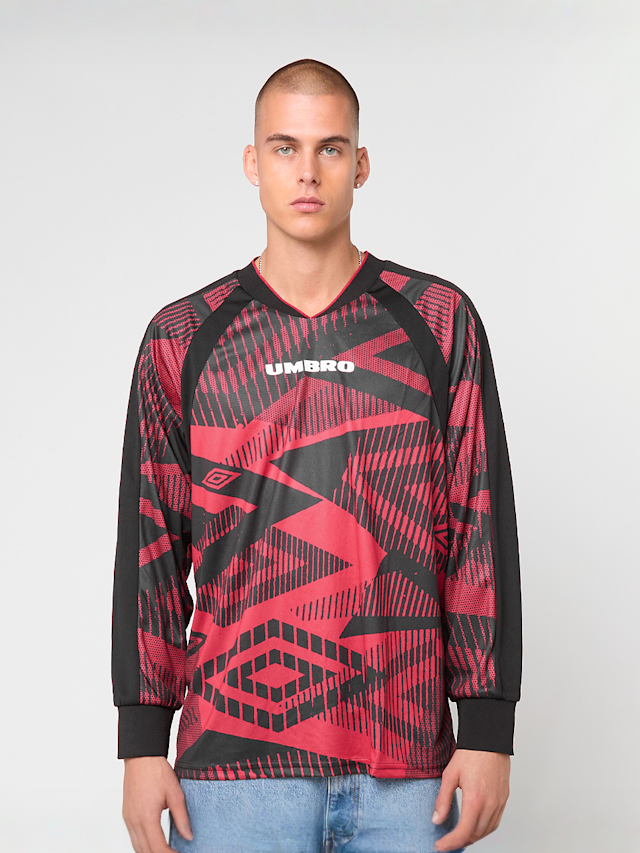 Umbro, Printed Long Sleeve Jersey, red, Image 1 of 4