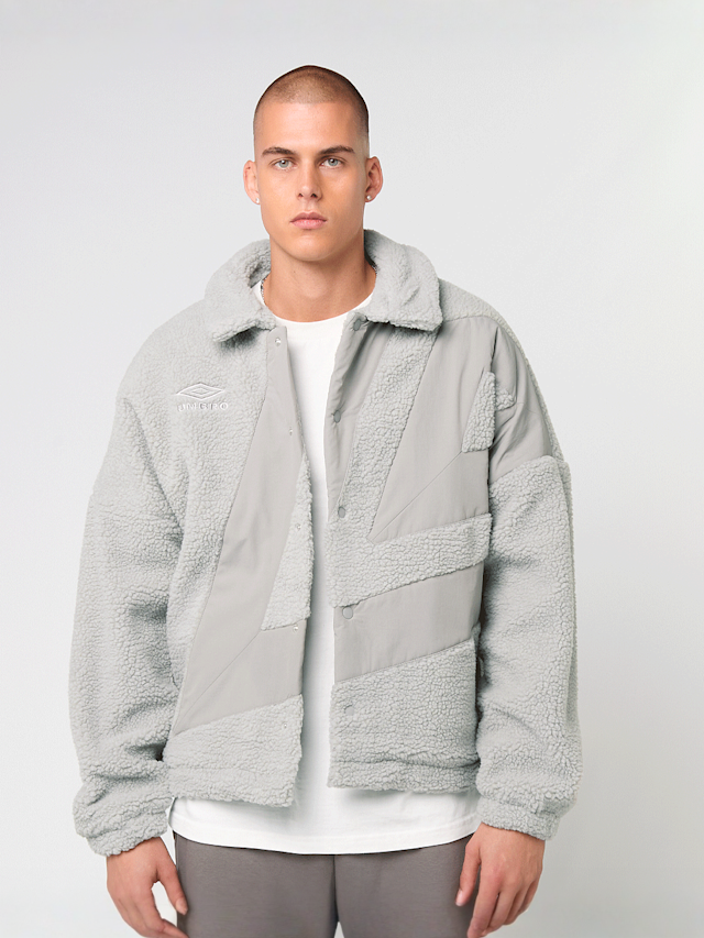 Umbro, FLEECE COACH JACKET harbor mist/ultimate gray, grey, Image 1 of 4