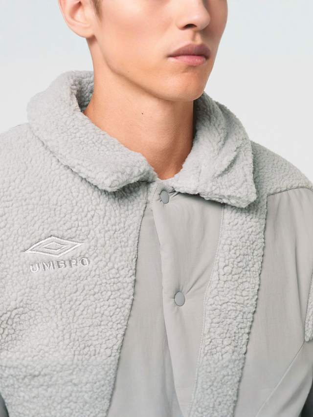 Umbro, FLEECE COACH JACKET harbor mist/ultimate gray, grey, Image 3 of 4