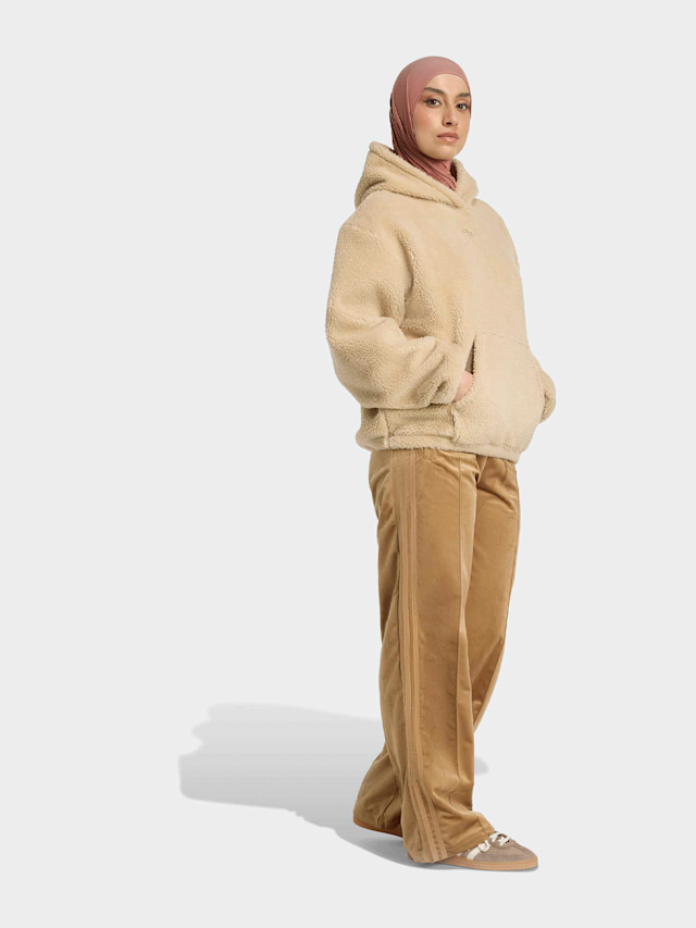 adidas Originals, Essentials Teddy Crop Hoodie, beż, Obraz 5 z 5