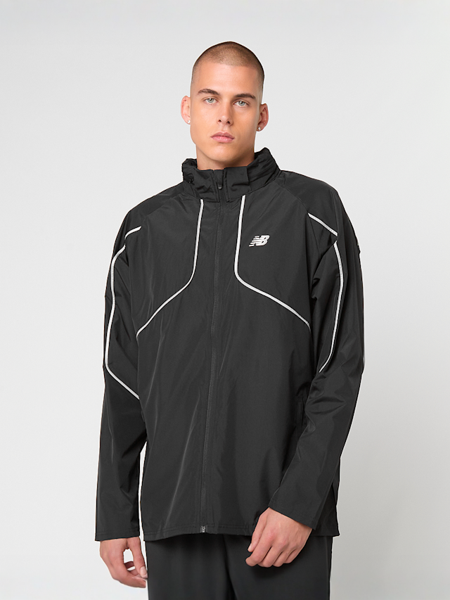 New Balance, Active Full Zip Reflective Jacket, black, Image 1 of 8