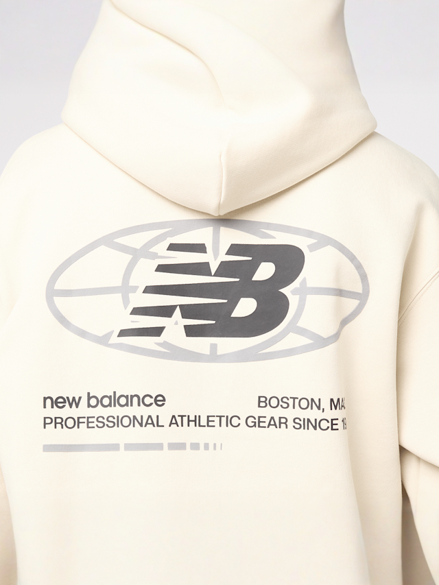 New Balance, Globe Graphic Hoodie, beige, Image 4 of 6