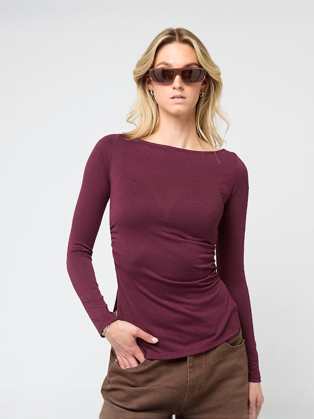 Decibel, Gathered Longsleeve, red, Image 1 of 5